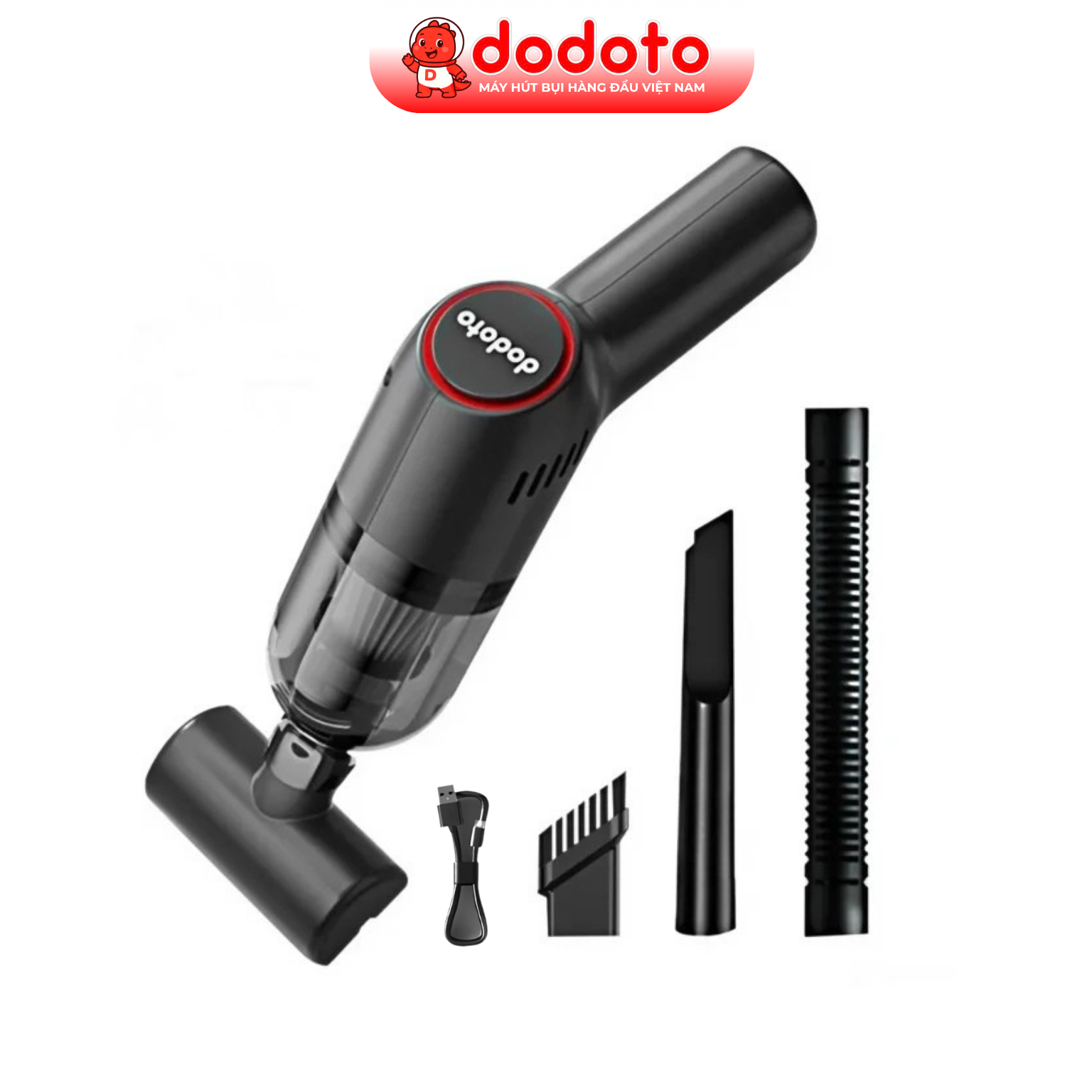 Máy hút bụi cầm tay DT01 dodoto mini 120W Hút bụi ô tô, giường nệm, bàn thờ, Bảo hành 24 tháng